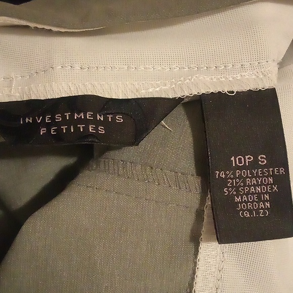 INVESTMENTS Petites Dress Business Slacks/Pants Gray Pull-On Stretch -Size 10P S - Picture 5 of 6